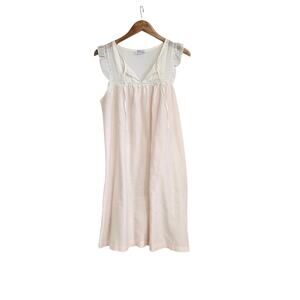 Vtg Character Pink Semisheer Sleeveless Lightweight Cottagecore Nightgown Medium